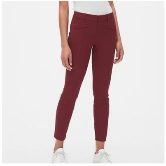 GAP Curvy Skinny Ankle Pants in Red Delicious Size 4 Petite EUC - Picture 1 of 2